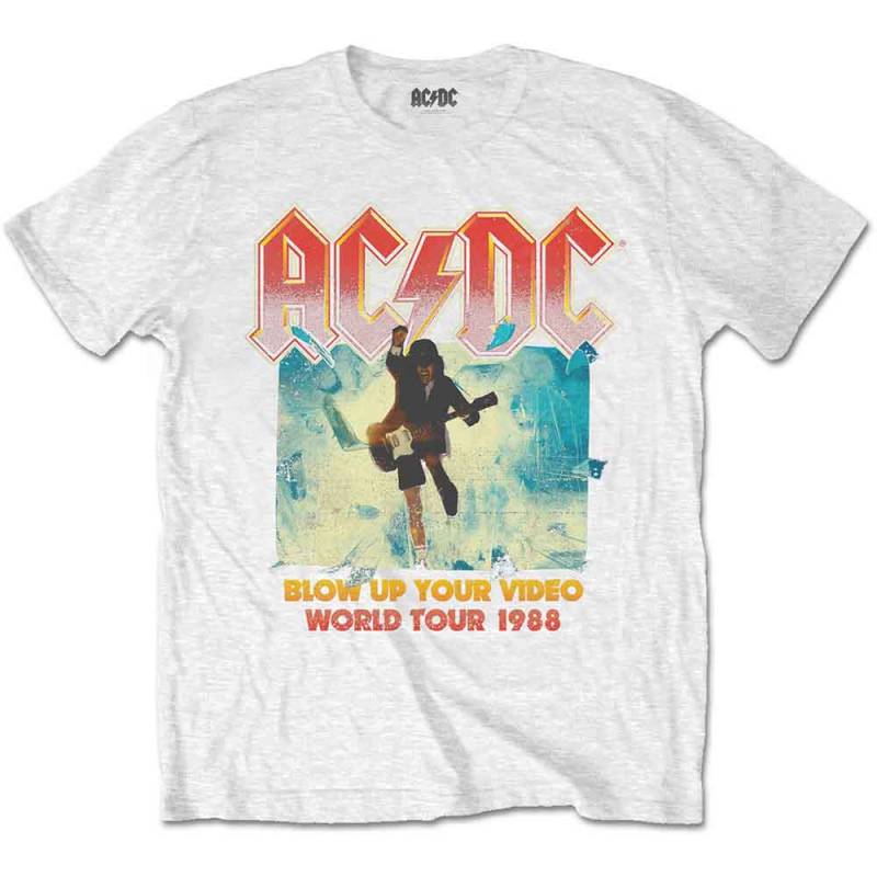【予約商品】AC/DC バンドTシャツ ユニセックス: Blow Up Your Video (White) - WHITE