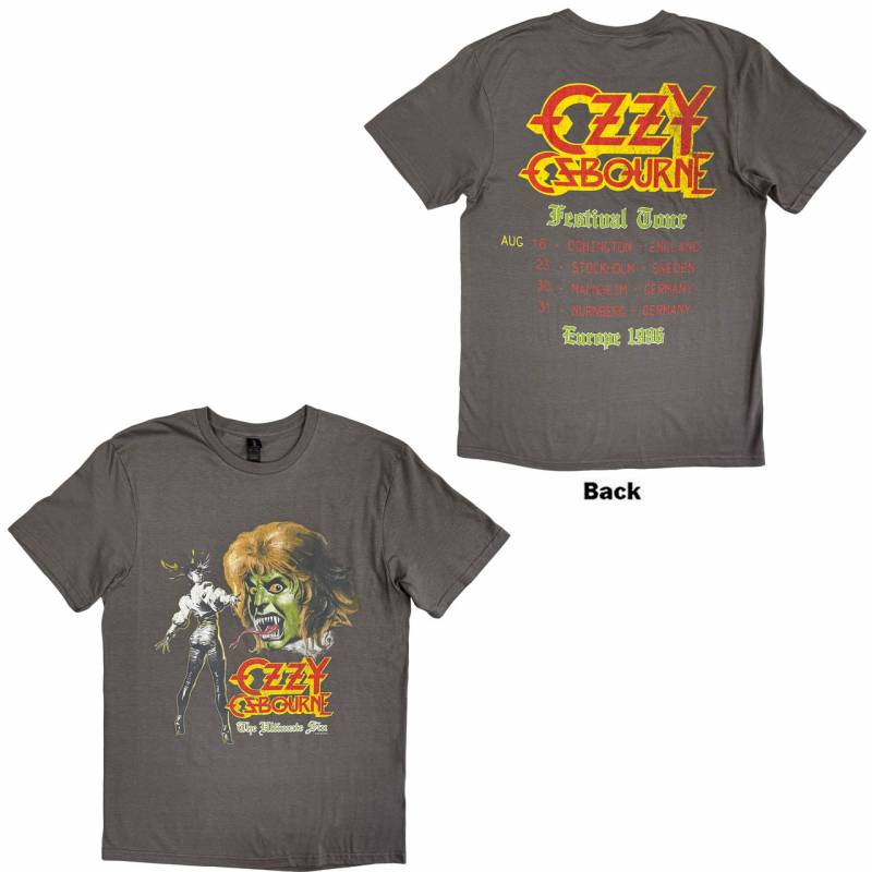 【予約商品】OZZY OSBOURNE バンドTシャツ ユニセックス: Ultimate Remix (Charcoal Grey) (Back Print)