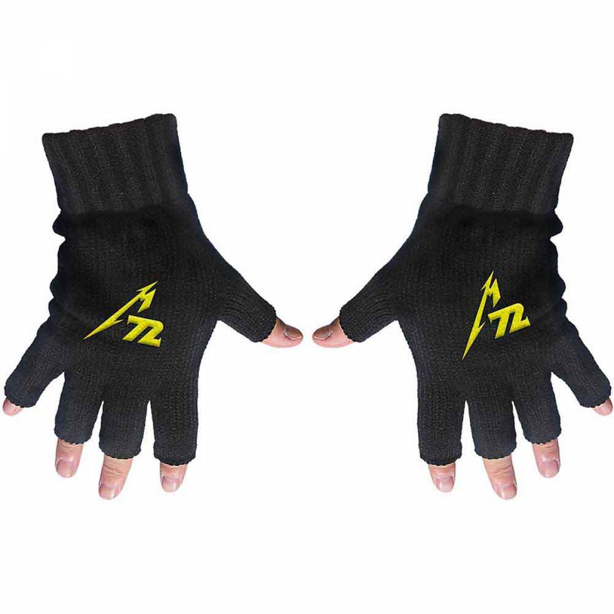 【予約商品】METALLICA Unisex Fingerless Gloves: M72 (Black) - BLACK