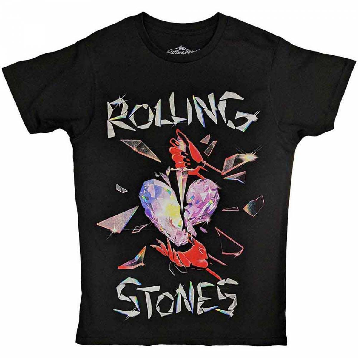 【予約商品】THE ROLLING STONES バンドTシャツ ユニセックス: Hackney Diamonds Heart (Black) - BLACK