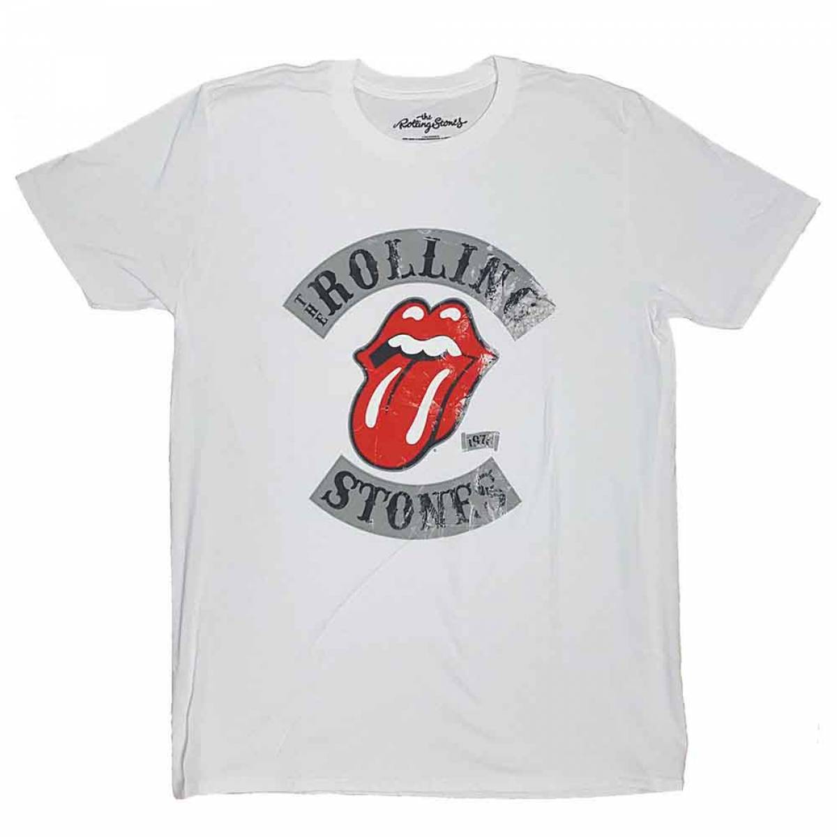 【予約商品】THE ROLLING STONES バンドTシャツ ユニセックス: Distressed Tour 78 (White) - WHITE
