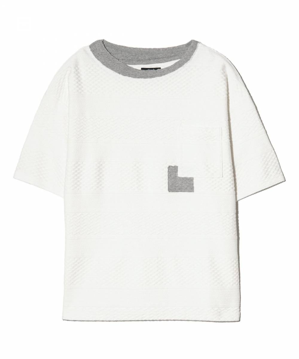 【予約商品】glamb(グラム)GB0225/CS13 : Boat Neck Layered T-Shirt / ボートネックレイヤードＴシャツ - White