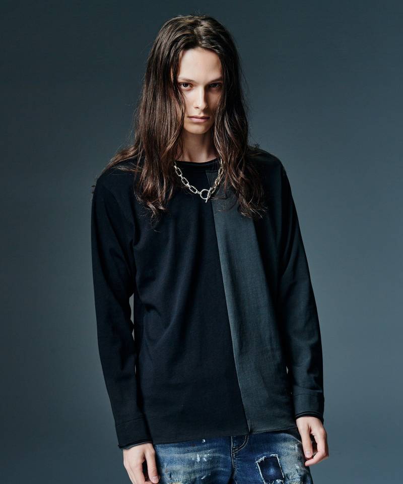 【予約商品】glamb(グラム) Center Switch Cutsew / センタースイッチカットソー - Black