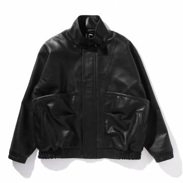 【予約商品】PUNK DRUNKERS (パンクドランカーズ) 反区PUレザーJKT - BLACK