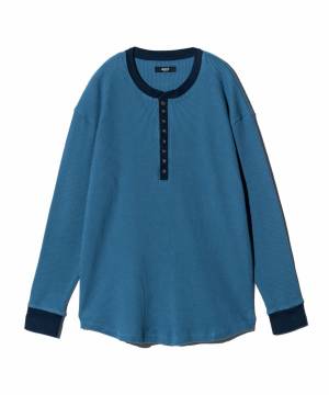【予約商品】glamb(グラム)GB0125/CS19 : Waffle Augusta Cutsew / ワッフルオーガスタカットソー - Blue