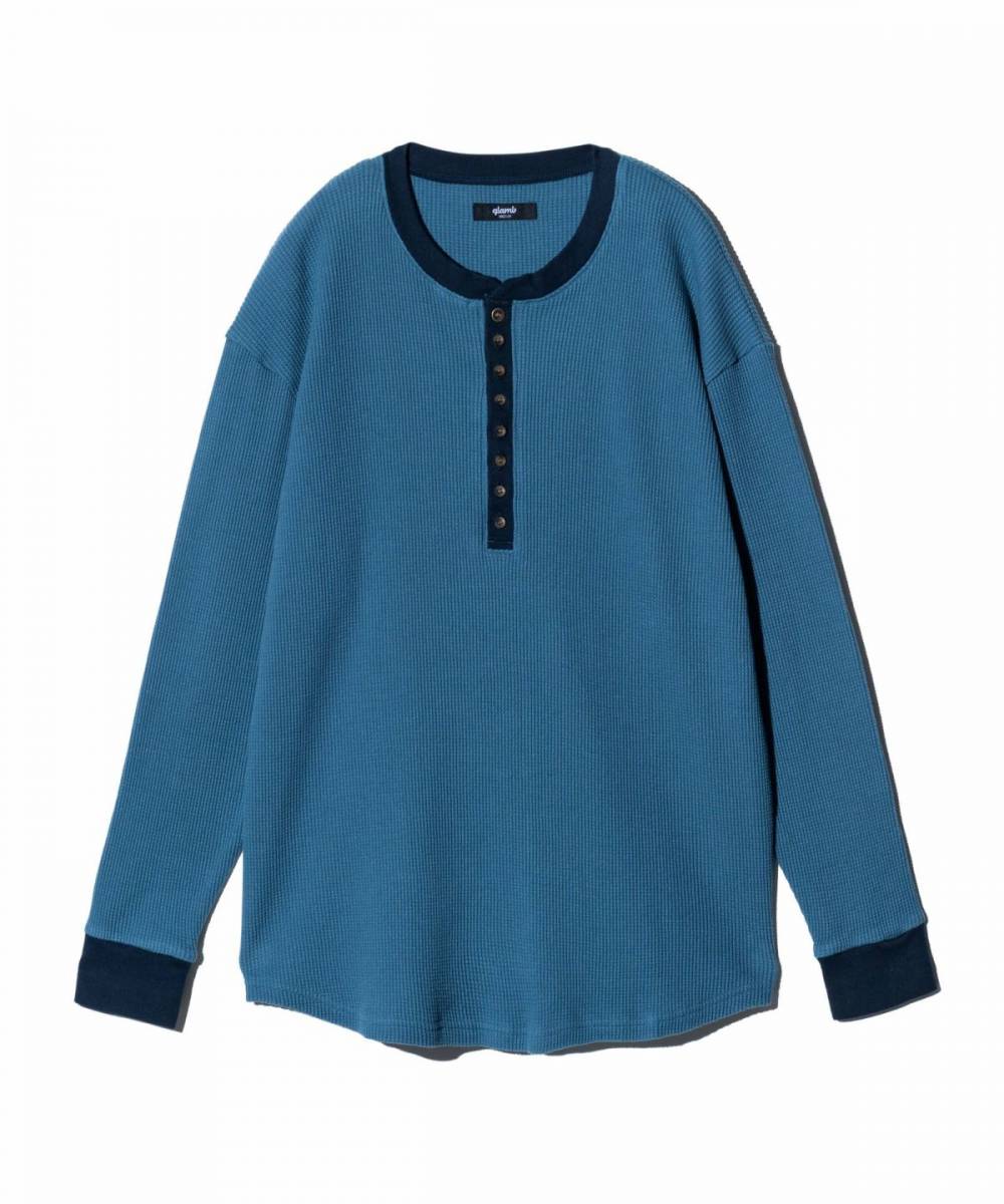 【予約商品】glamb(グラム)GB0125/CS19 : Waffle Augusta Cutsew / ワッフルオーガスタカットソー - Blue