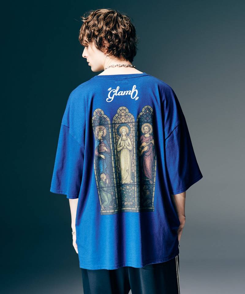 【予約商品】glamb(グラム)Stained Glass T-Shirt II / ステンドグラスTシャツII - Blue