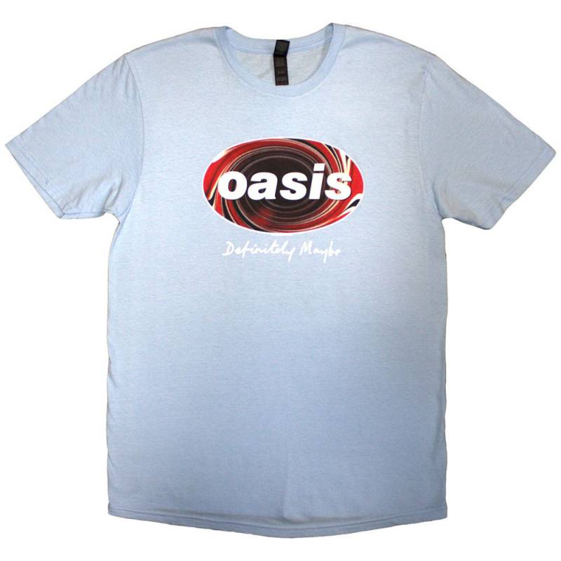【予約商品】OASIS バンドTシャツ ユニセックス: Definitely Maybe Union Jack Oval (Light Blue)