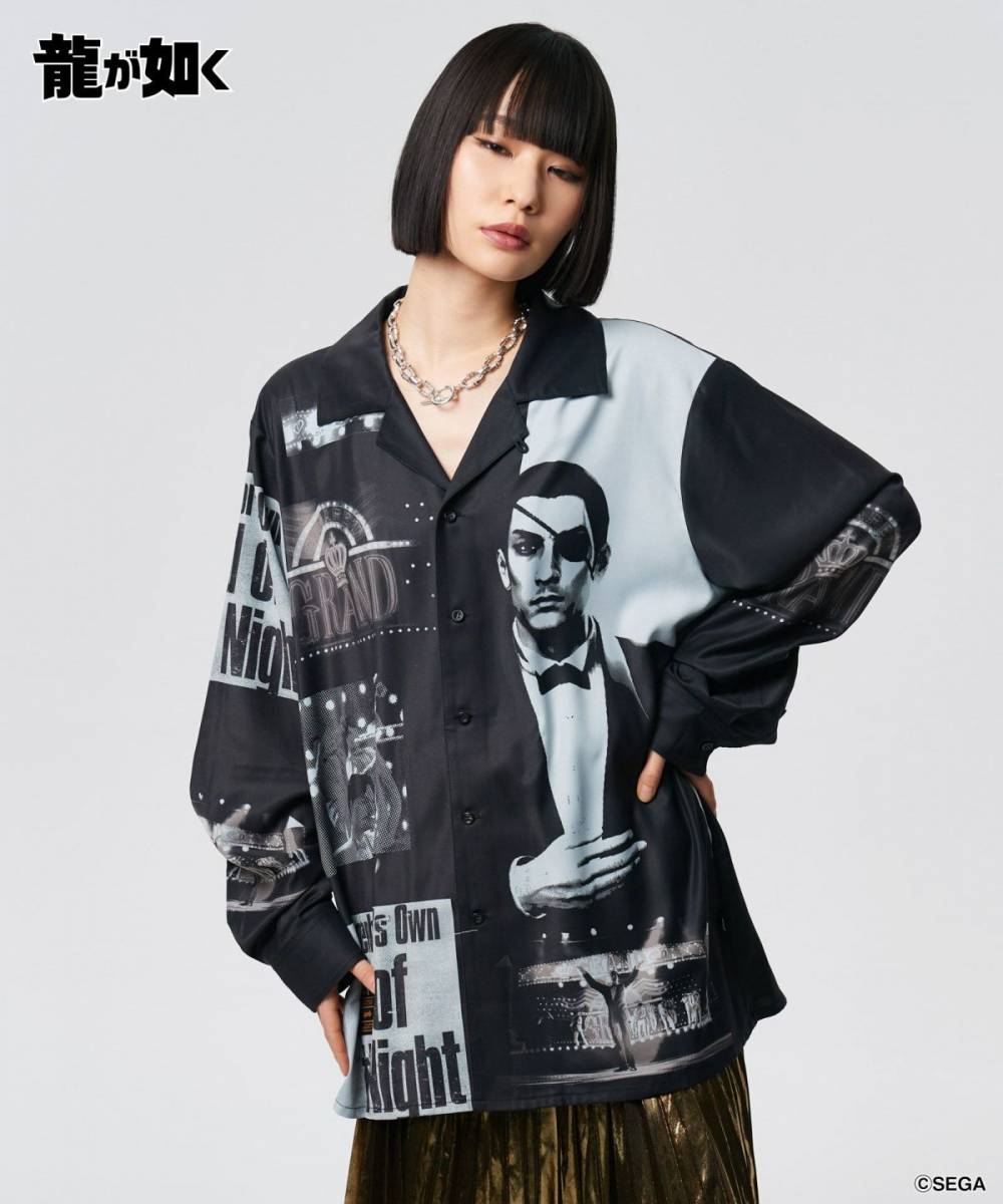 【予約商品】龍が如く×glamb(グラム) GB0225/LD01 : Cabaret Master Majima Shirt / キャバレーマスターマジマシャツ - Black
