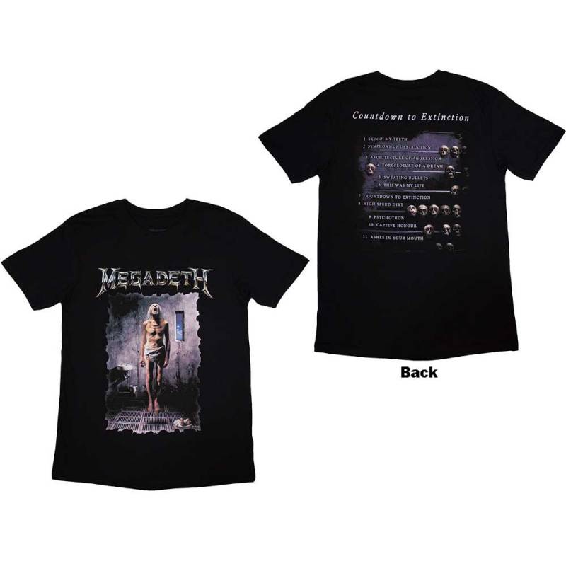 【予約商品】MEGADETH バンドTシャツ ユニセックス: Countdown (Black) (Back Print)