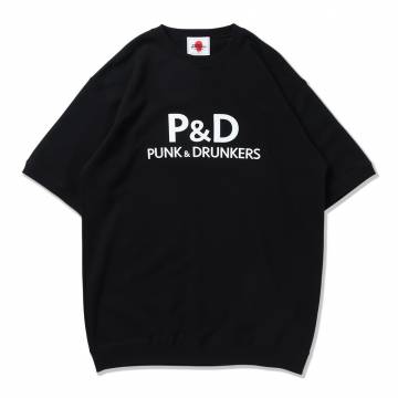【予約商品】PUNK DRUNKERS (パンクドランカーズ) P&D半袖トレーナー - BLACK