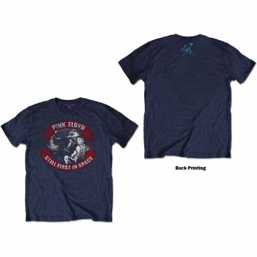 【予約商品】PINK FLOYD バンドTシャツ ユニセックス: First In Space Vignette (Navy Blue) (Back Print) - NAVY BLUE