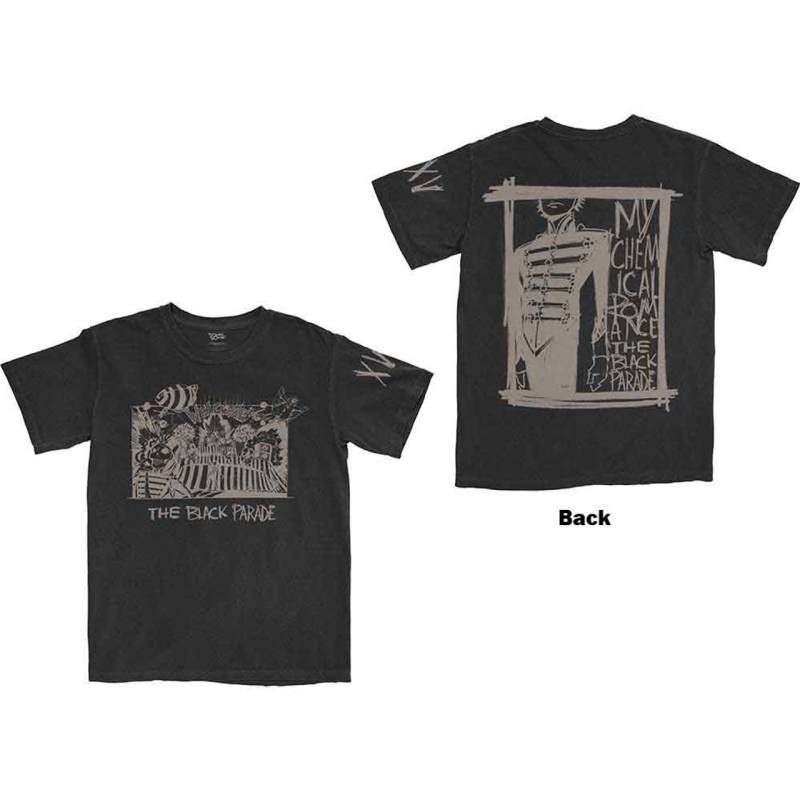 【予約商品】MY CHEMICAL ROMANCE バンドTシャツ ユニセックス: XV Marching Frame (Black) (Back Print)