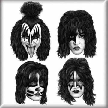 【予約商品】KISS Fridge Magnet: Graphite Faces