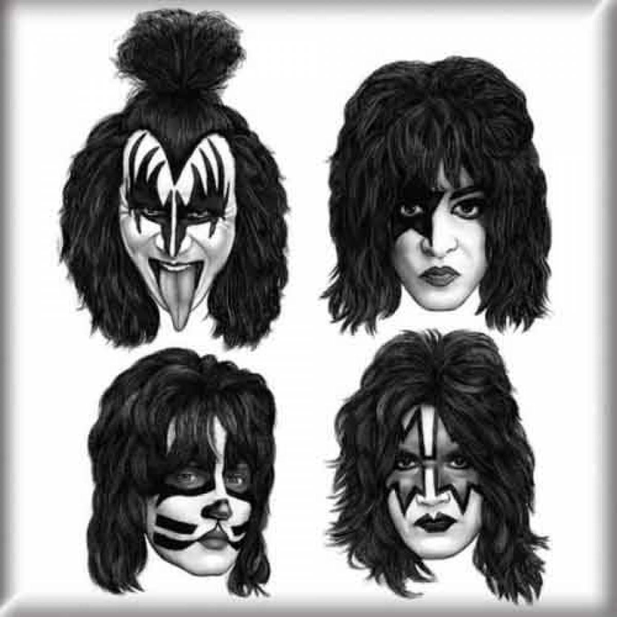 【予約商品】KISS Fridge Magnet: Graphite Faces