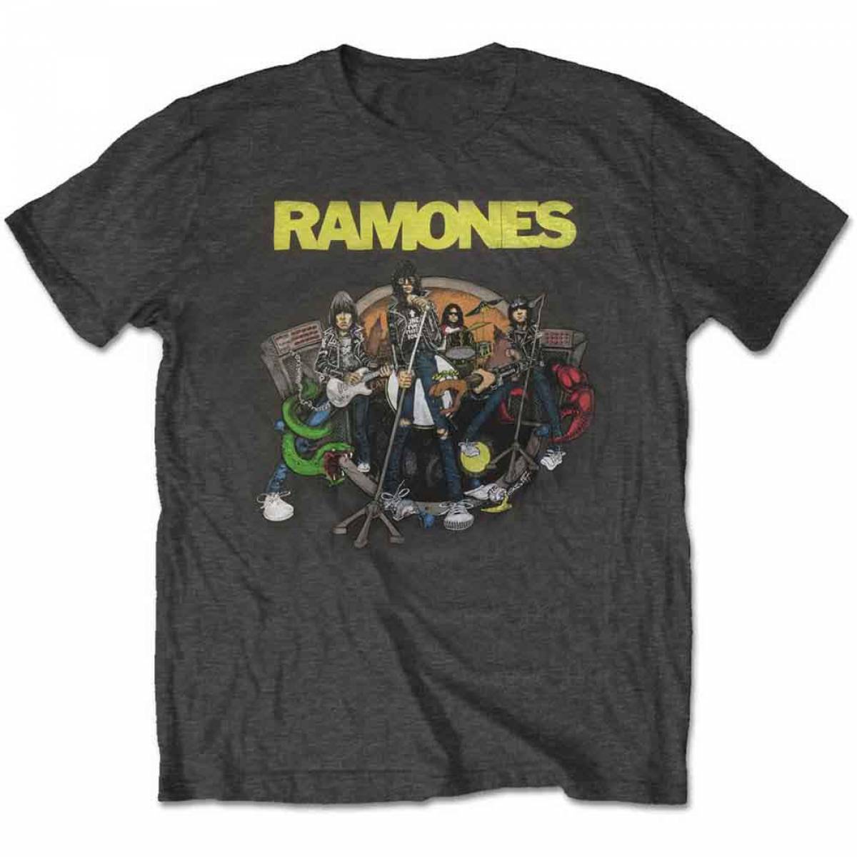 【予約商品】RAMONES バンドTシャツ ユニセックス: Road to Ruin (Charcoal Grey) - CHARCOAL GREY
