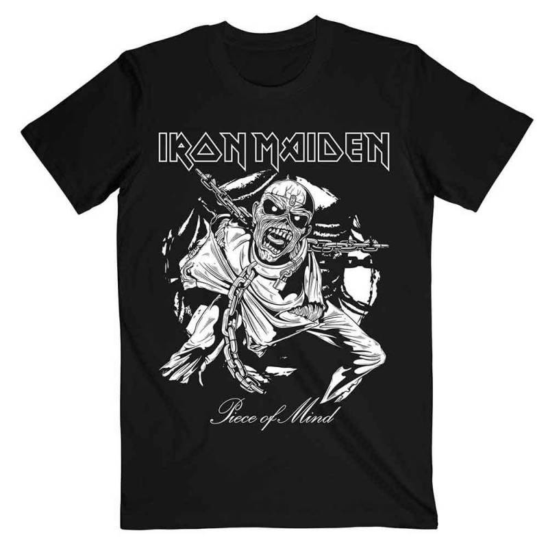 【予約商品】IRON MAIDEN バンドTシャツ ユニセックス: Piece of Mind Mono Eddie (Black)