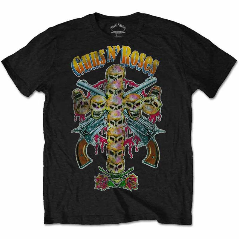 【予約商品】GUNS N' ROSES バンドTシャツ ユニセックス: Skull Cross 80s (Black)