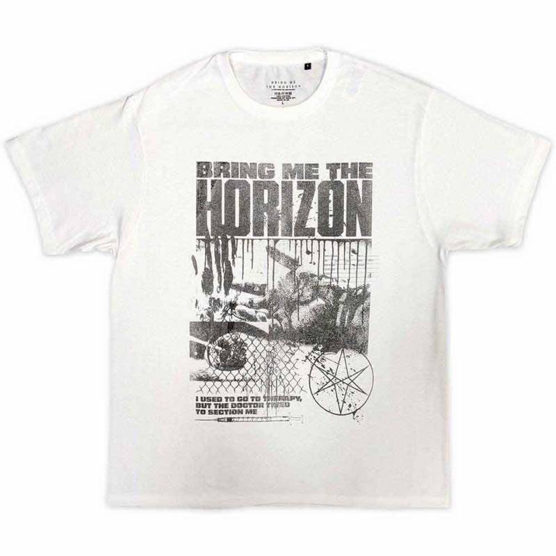 【予約商品】BRING ME THE HORIZON バンドTシャツ ユニセックス: Therapy (White)