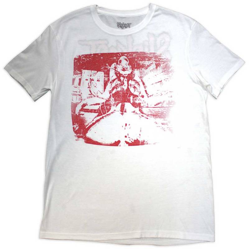 【予約商品】SLIPKNOT バンドTシャツ ユニセックス: Chair Graphic (White) (Back Print) - WHITE