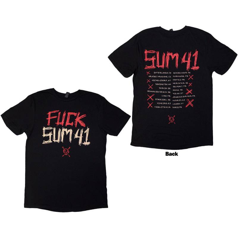 【予約商品】Sum 41 バンドTシャツ ユニセックス: Tour '24 Fuck Sum 41 (Black) (Back Print & Ex-Tour)