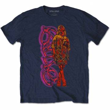【予約商品】BILLIE EILISH バンドTシャツ ユニセックス: Neon Logo & Billie (Navy Blue) - NAVY BLUE