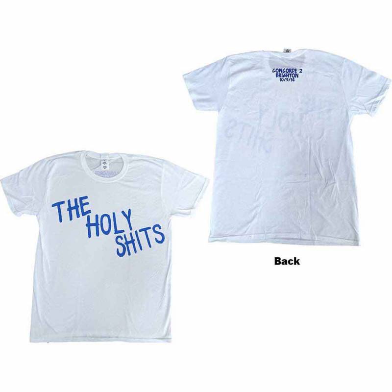 【予約商品】FOO FIGHTERS バンドTシャツ ユニセックス: The Holy Shits Brighton 2014 (White) (Back Print & Ex-Tour) (Medium)