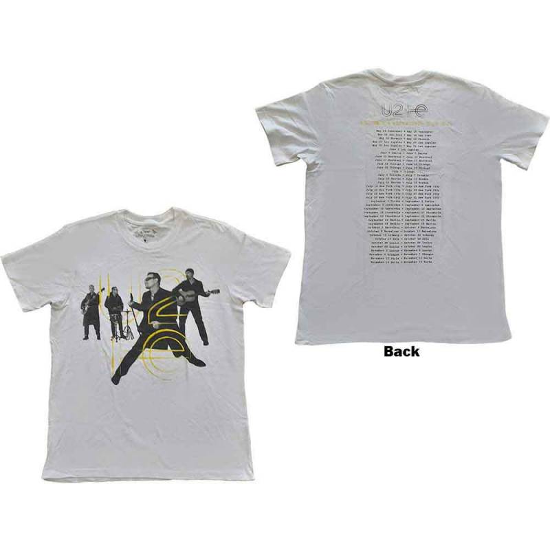 【予約商品】U2 バンドTシャツ ユニセックス: Live Action (White) (Back Print & Ex-Tour)