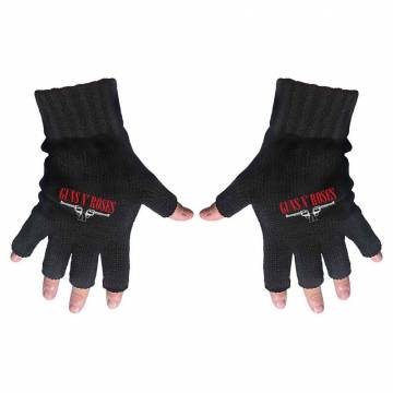 【予約商品】GUNS N' ROSES Unisex Fingerless Gloves: Logo & Pistols (Black) - BLACK