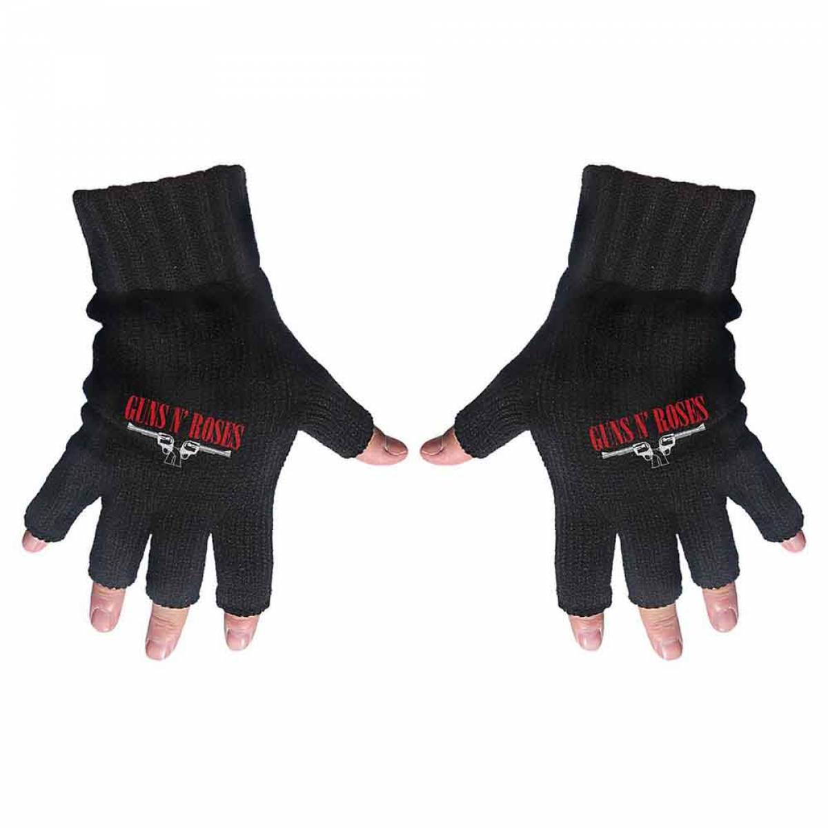【予約商品】GUNS N' ROSES Unisex Fingerless Gloves: Logo & Pistols