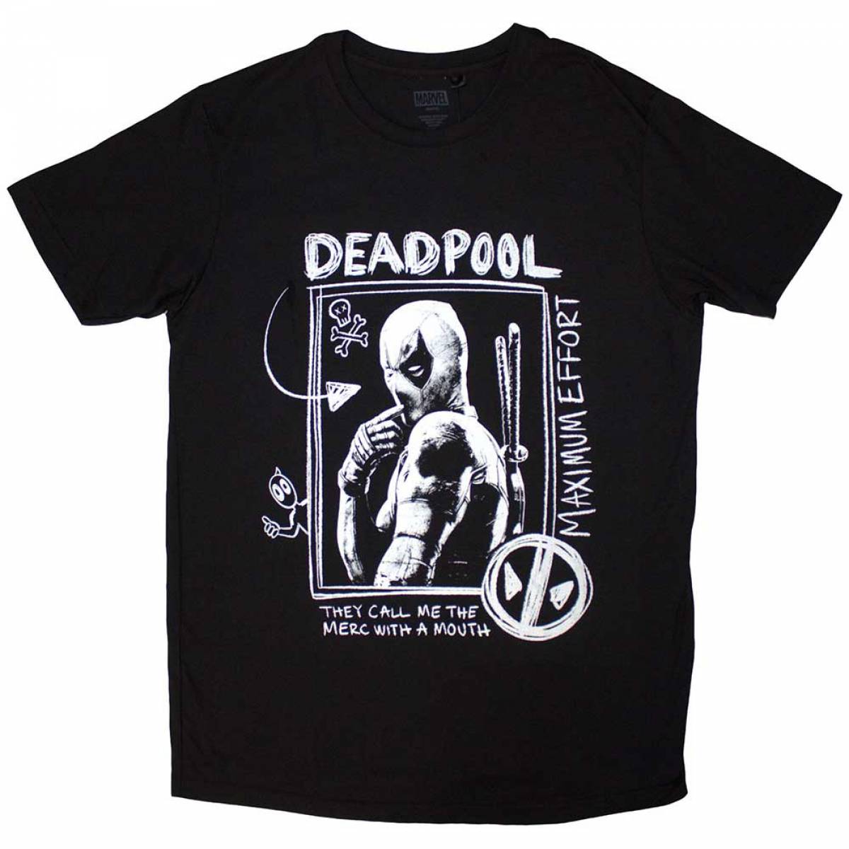 MARVEL COMICS ユニセックスTシャツ: Deadpool Merc With A Mouth Max Effort