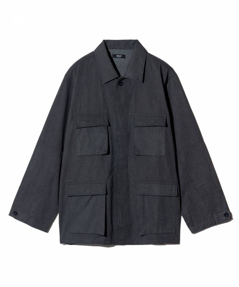【予約商品】glamb(グラム)GB0125/SH07 : Minimal Military Shirt / ミニマルミリタリーシャツ - Black