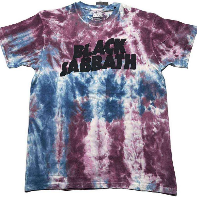 【予約商品】BLACK SABBATH バンドTシャツ ユニセックス: Wavy Logo (Blue & Red) (Wash Collection)