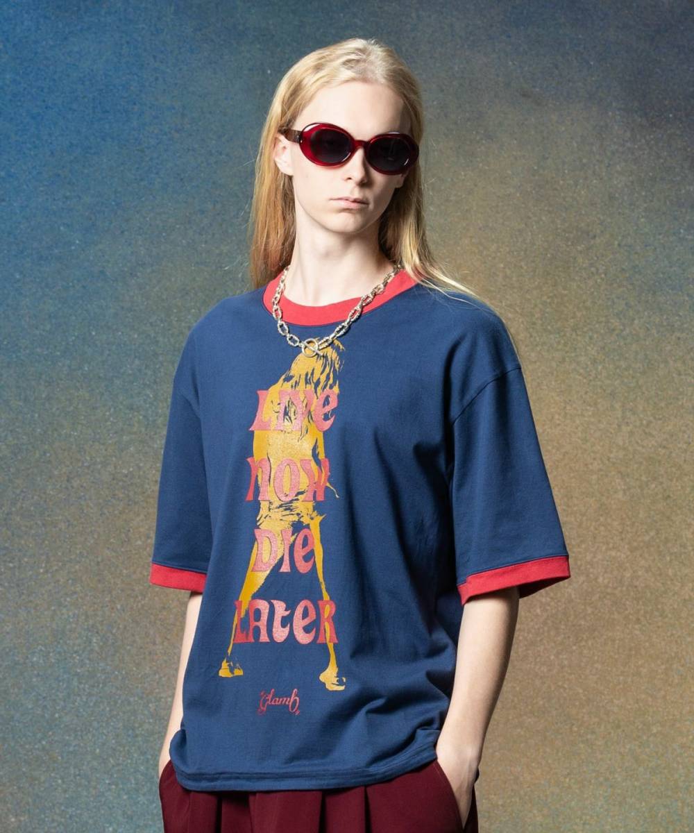 glamb(グラム)GB0225/CS20 : Reversible T-Shirt / リバーシブルＴシャツ - Navy