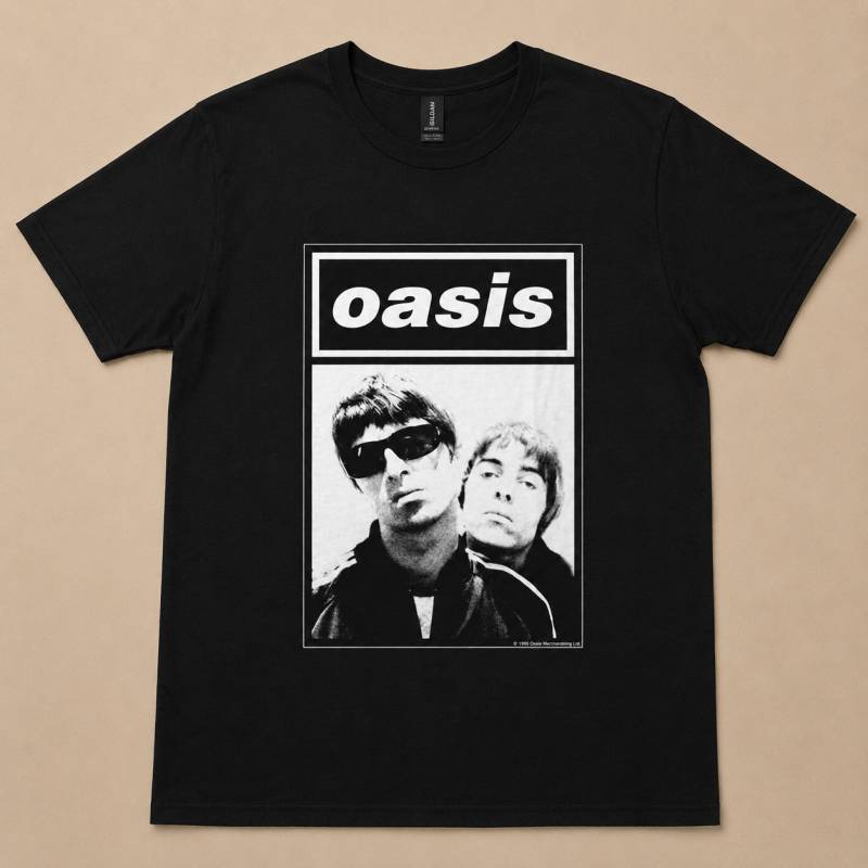 【予約商品】OASIS バンドTシャツ ユニセックス: Noel & Liam Boxed Photo (Black)