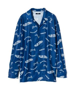 【予約商品】glamb(グラム) GB0424/SH05 : Typography Shirt / タイポグラフィシャツ - Blue