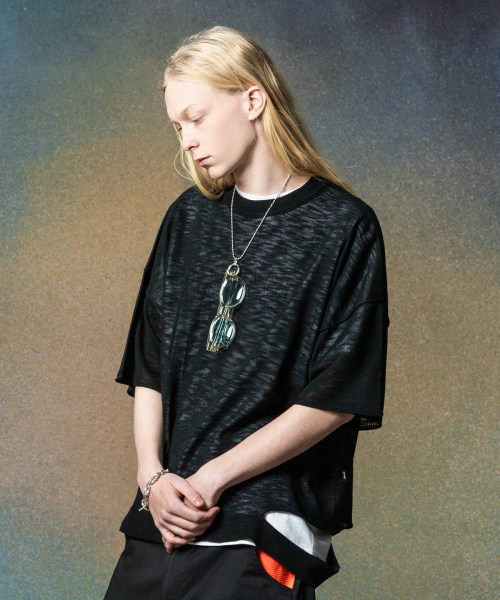 【予約商品】glamb(グラム)GB0225/KNT03 : One Cut Summer Knit / ワンカットサマーニット - Black