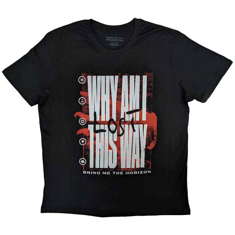 【予約商品】BRING ME THE HORIZON バンドTシャツ ユニセックス: Why...? (Black) - BLACK