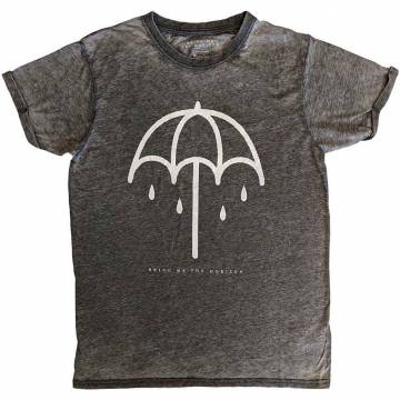 【予約商品】BRING ME THE HORIZON Unisex Burnout バンドTシャツ: Umbrella (Charcoal Grey) - CHARCOAL GREY