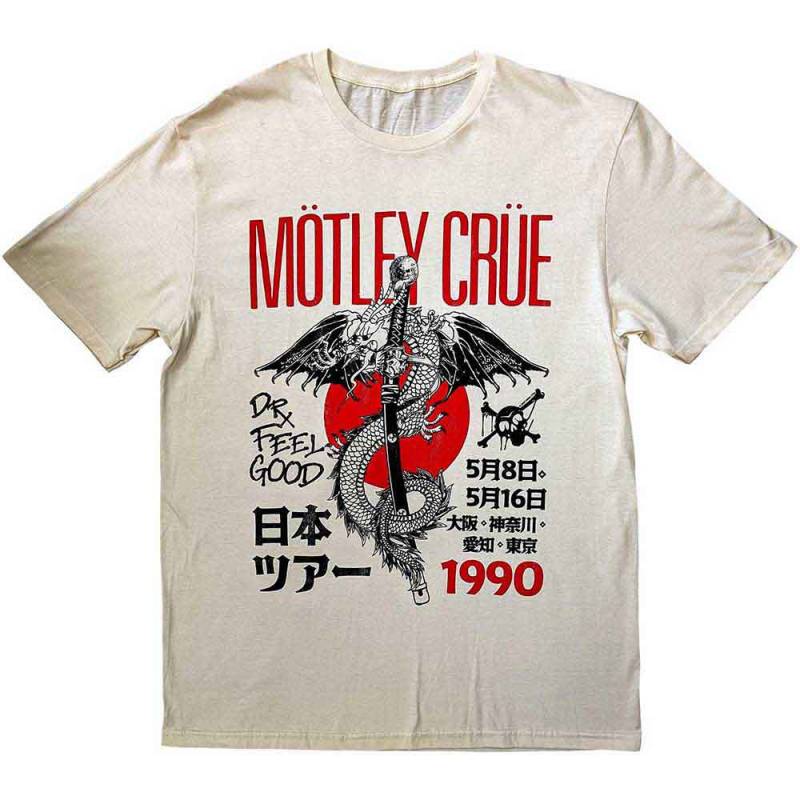 【予約商品】MOTLEY CRUE バンドTシャツ ユニセックス: Dr. Feelgood Japanese Tour '90 (Natural)