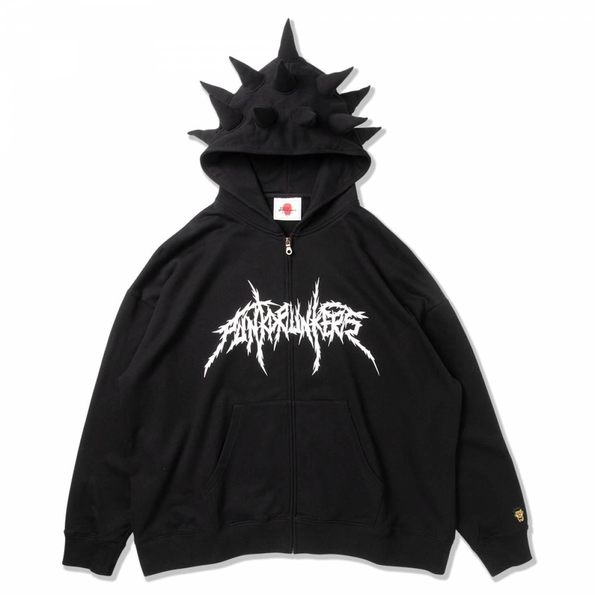 【予約商品】PUNK DRUNKERS (パンクドランカーズ) トゲトゲZIPパーカ - BLACK