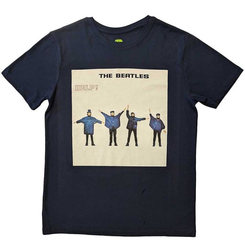 【予約商品】THE BEATLES バンドTシャツ ユニセックス: HELP! Album Cover (Navy Blue)