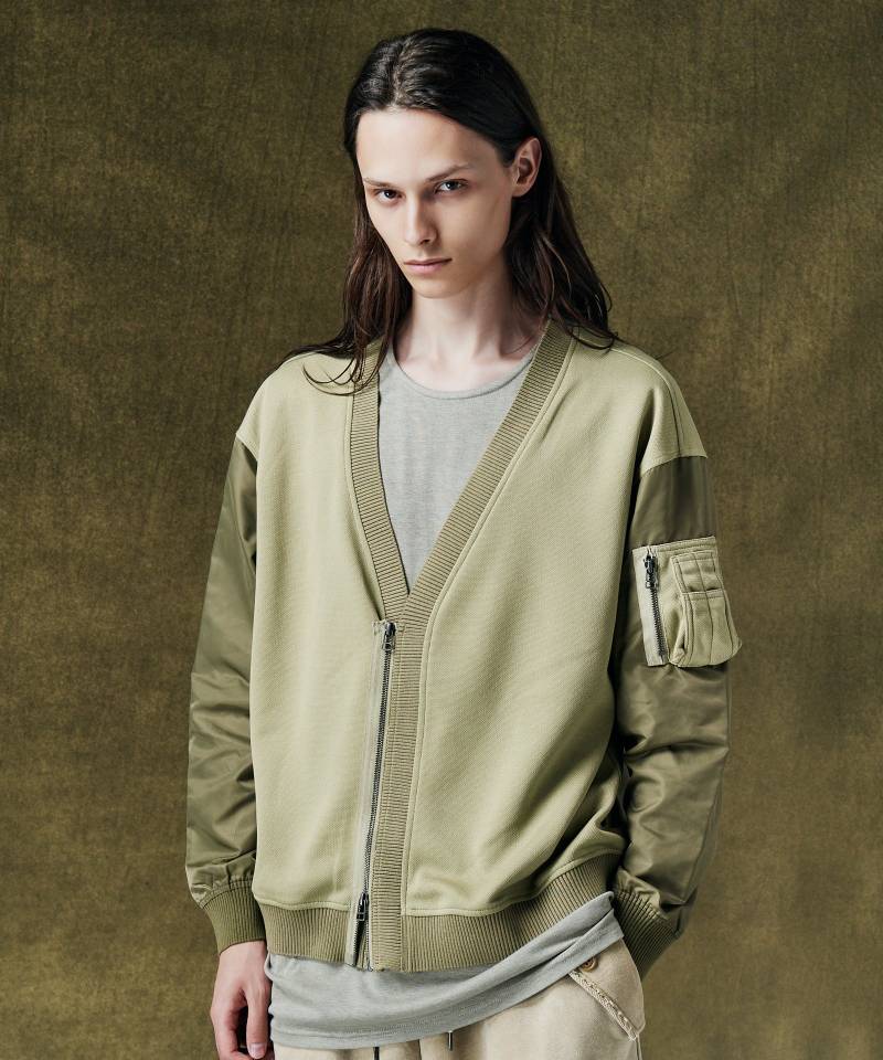 【予約商品】glamb(グラム) Bomber Cardigan / ボマーカーディガン - Khaki
