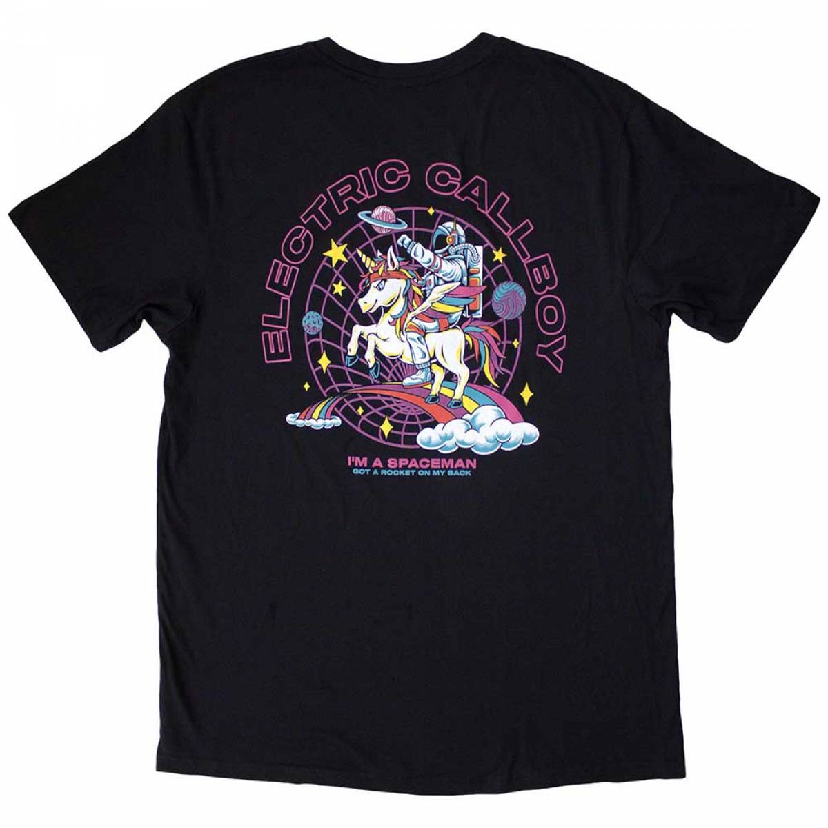 【予約商品】ELECTRIC CALLBOY バンドTシャツ ユニセックス: Spaceman Unicorn (Black) (Back Print) - BLACK