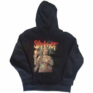 【予約商品】SLIPKNOT Unisex Zipped Hoodie: Burn Me Away (Back Print) - DARK GREY