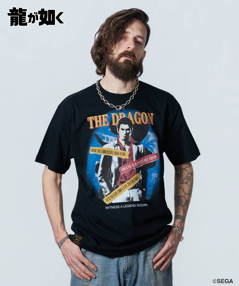 【予約商品】龍が如く×glamb(グラム) Kazuma Kiryu T-shirt II - Black