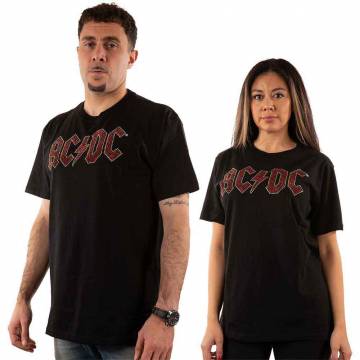 【予約商品】AC/DC バンドTシャツ ユニセックス: Full Colour Logo (Black) (Embellished) - BLACK