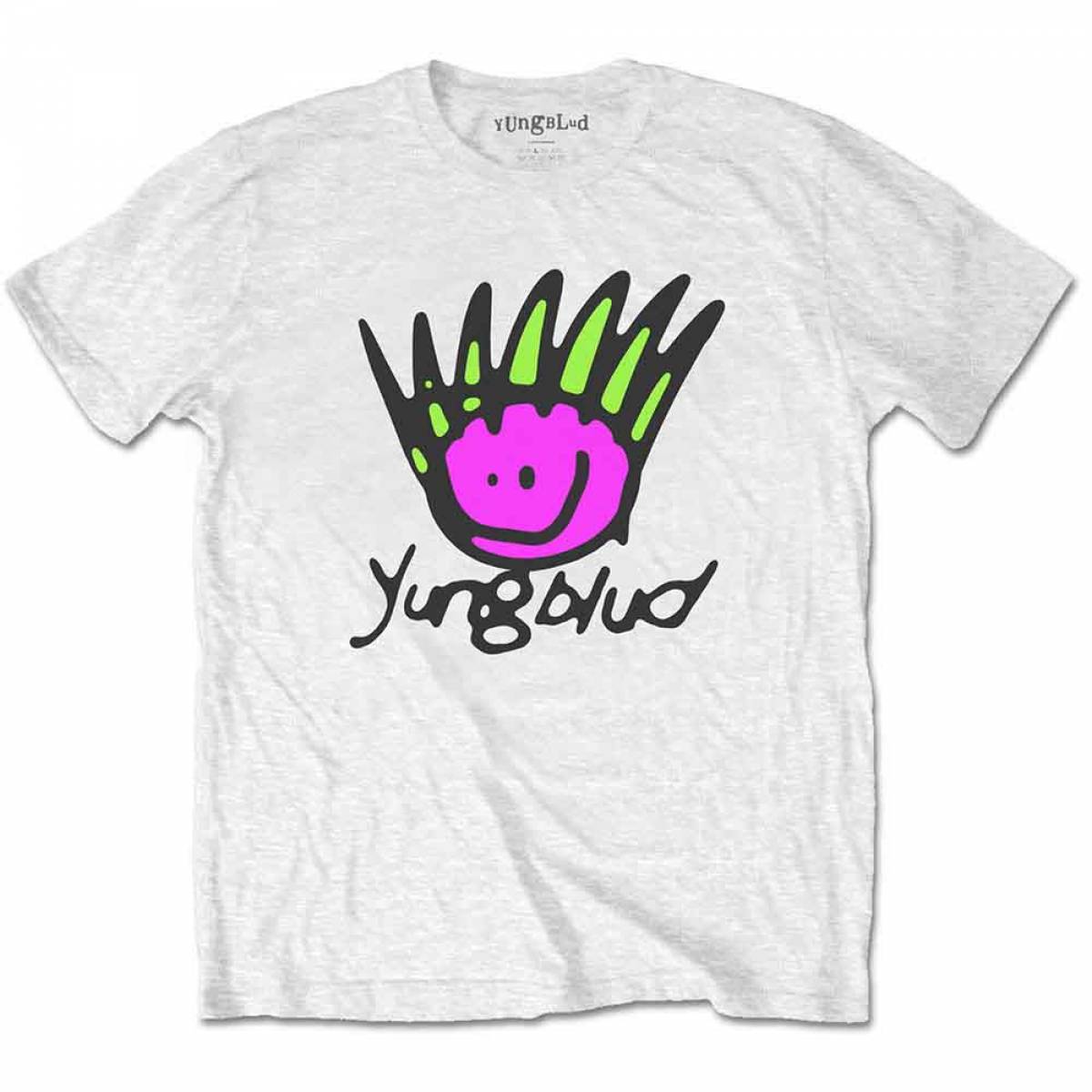 【予約商品】YUNGBLUD バンドTシャツ ユニセックス: Face (White) (Back Print) - WHITE
