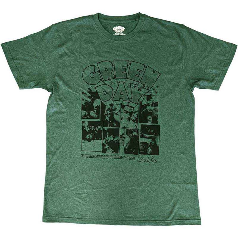 【予約商品】GREEN DAY バンドTシャツ ユニセックス: Dookie Frames (Green)