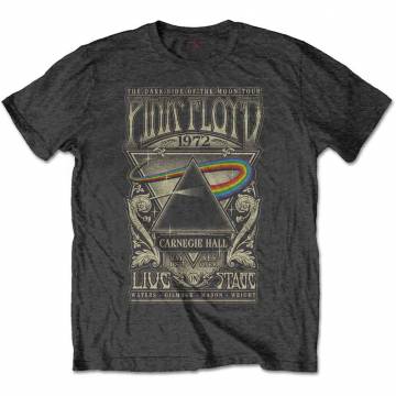 【予約商品】PINK FLOYD バンドTシャツ ユニセックス: Carnegie Hall Poster (Charcoal Grey) - CHARCOAL GREY